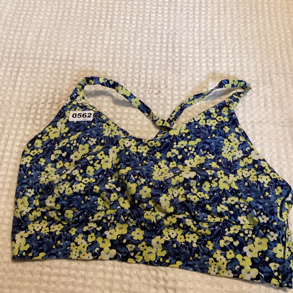 Floral Blue and Yellow Women's Sports Bra